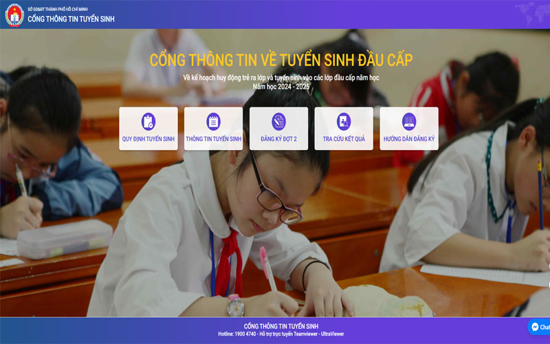 Mẫu thiết kế website tuyển sinh online chuyên nghiệp